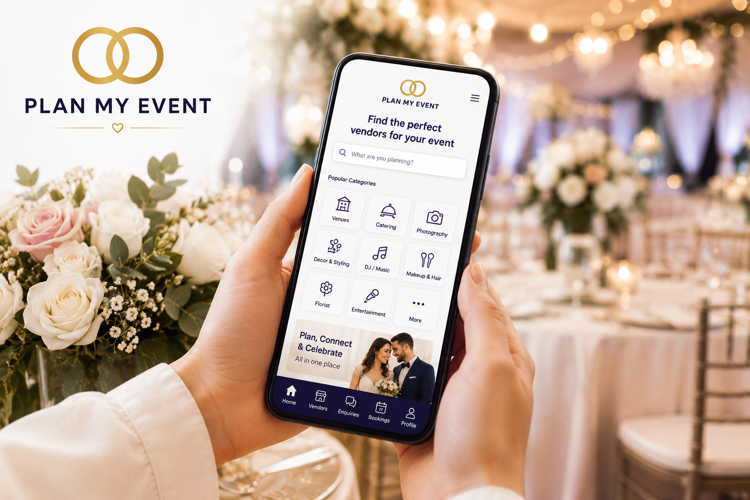 Plan My Event app on phone